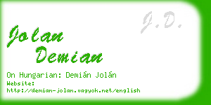 jolan demian business card